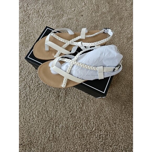 MIA Vaeda Womens Bone Sandal Braided Strappy Size 10 US Off-white NEW $49 - Picture 4 of 8